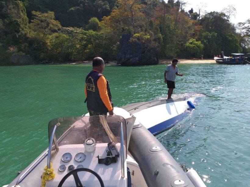 Capsized speedboat found in Krabi