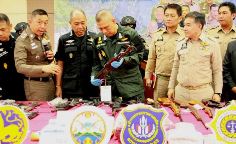 Krabi drug officers crack down on drugs and firearms