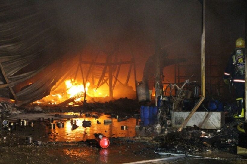 Car-polish warehouse destroyed in Pattaya blaze | News by Thaiger
