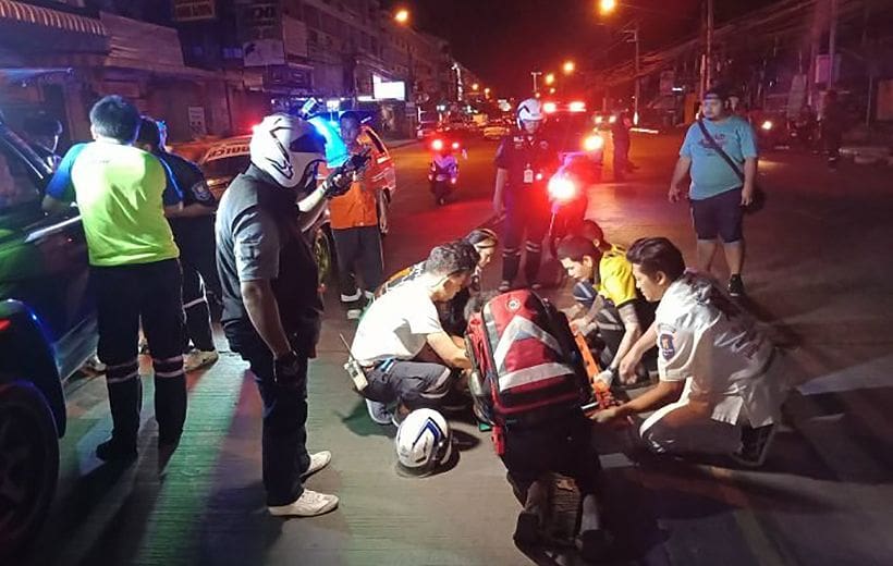 Two Thai motorcyclists injured as British man makes a “sudden U-turn”