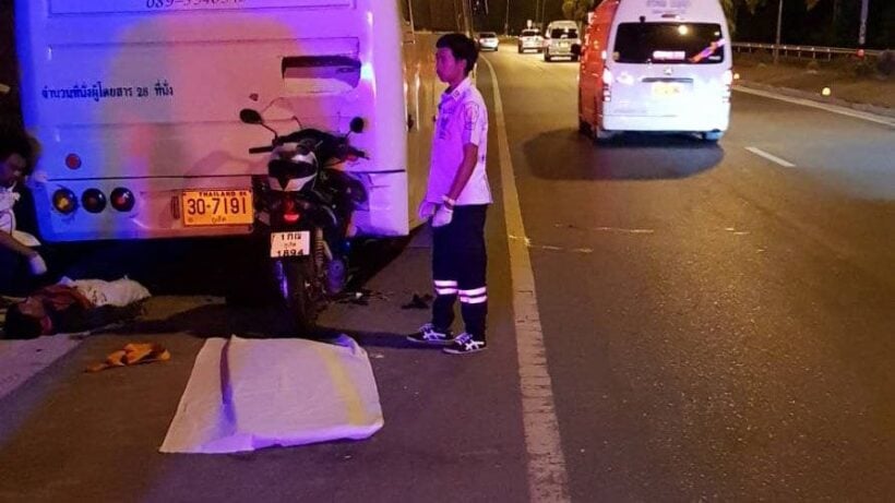 Motorbike driver dies after slamming into the back of a parked bus, Phuket