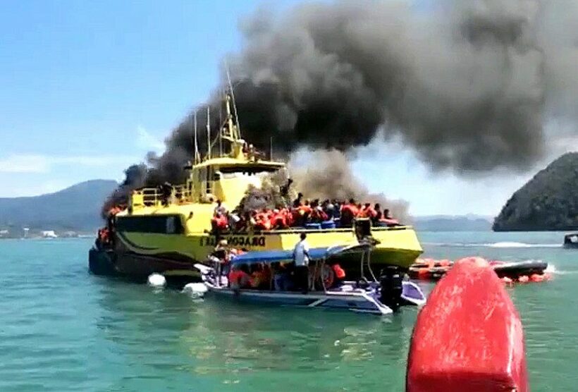 Langkawi ferry bursts into flames – passengers safe – VIDEO