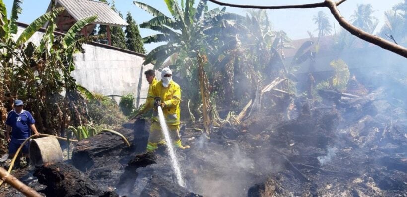 Grass fire destroys motorbikes in Rawai