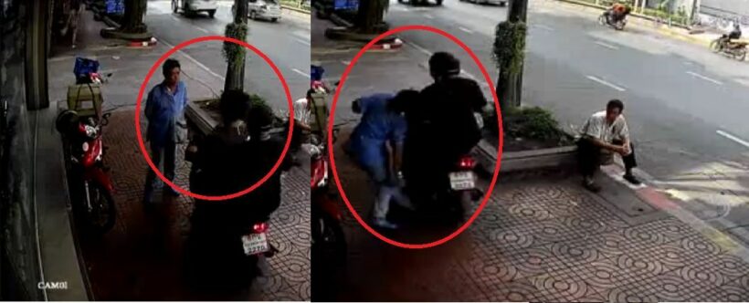 หนุ่มถูกชนบนทางเท้า แฉ คนขี่มอเตอร์ไซค์มี “นายพล” ช่วยเคลียร์ | The Thaiger