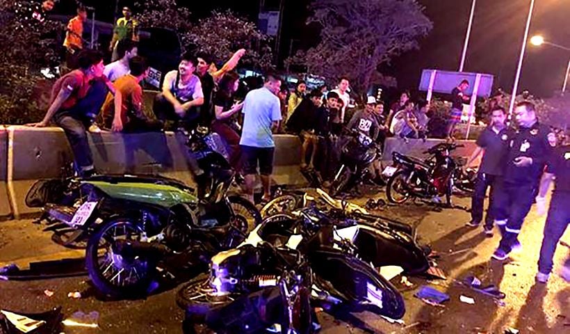 Bangkok street racers collide with one dead and 18 injured