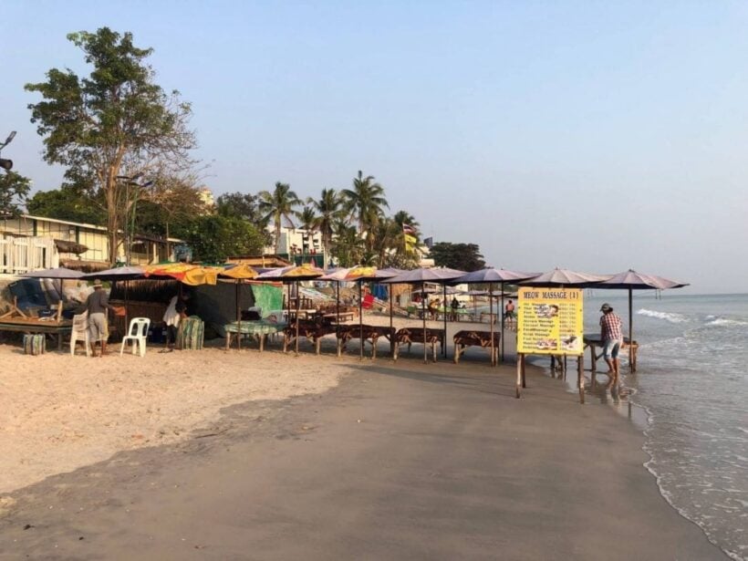 Hua Hin massage shops blocking the beach