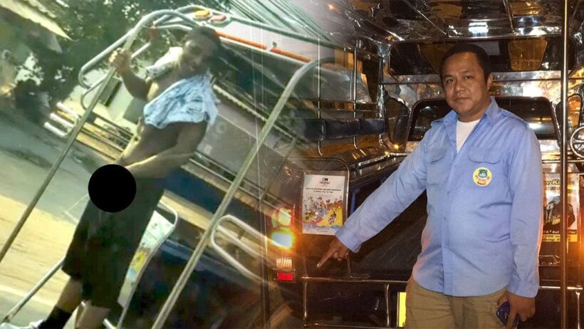 นักท่องเที่ยวพัทยาล้วง ‘อานาคอนด้า’ โชว์ฉี่ใส่ถนนบนรถสองแถว | The Thaiger