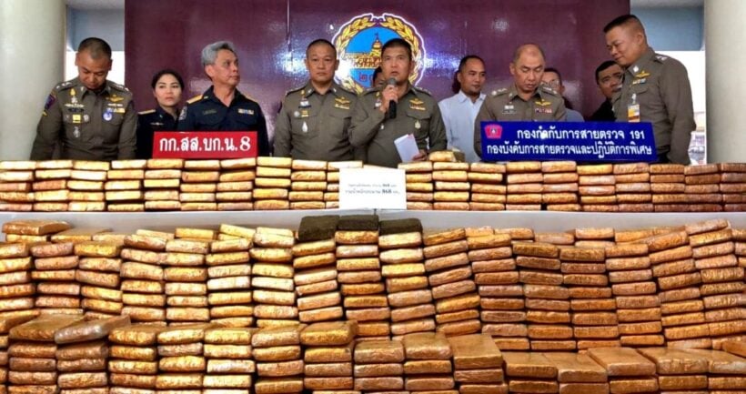 Three Samut Prakan residents arrested with 868 kilograms of marijuana