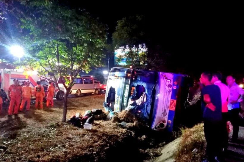 31 injured when bus overturned in Nakhon Ratchasima