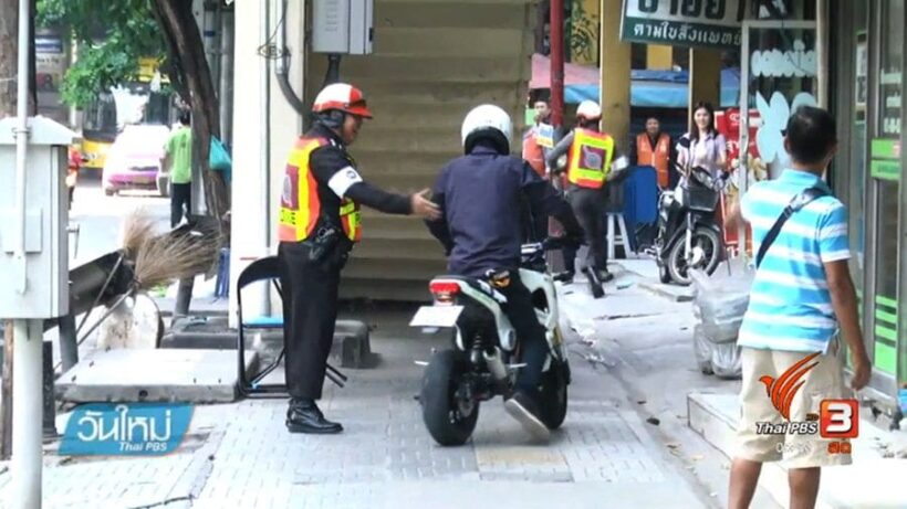 206 motorcyclists fined 1000 baht in one hour for riding on footpath