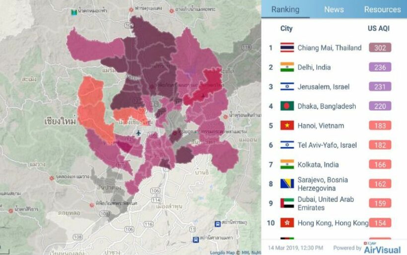 ยิ่งกว่าสีแดง เชียงใหม่ทะยานเมืองมลพิษอันดับ 1 ของโลก เข้าขั้นอันตราย | The Thaiger