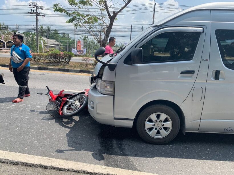 Motorbike driver dies after collision with minivan in Thalang – VIDEO