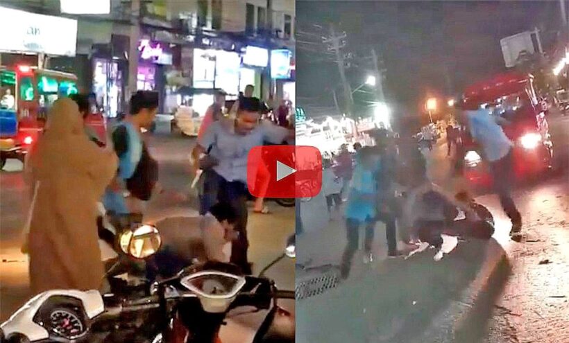 Patong Police investigate taxi drivers beating up a tourist – VIDEO