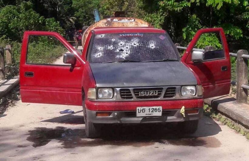 Two killed in Songkhla after their pick-up is sprayed with bullets