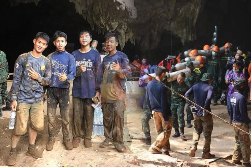 Mu Pa football team helps recover equipment from Tham Luang Caves