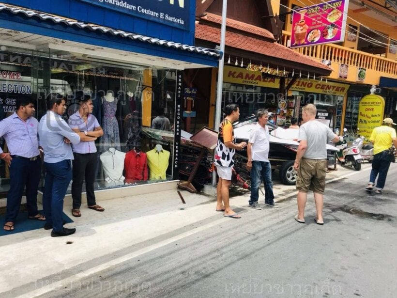 JetSki crashes into shop in Kamala, Phuket