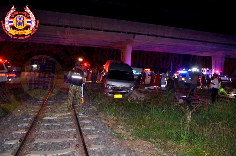 Six deaths, many injured as train slams into minivan in Lop Buri