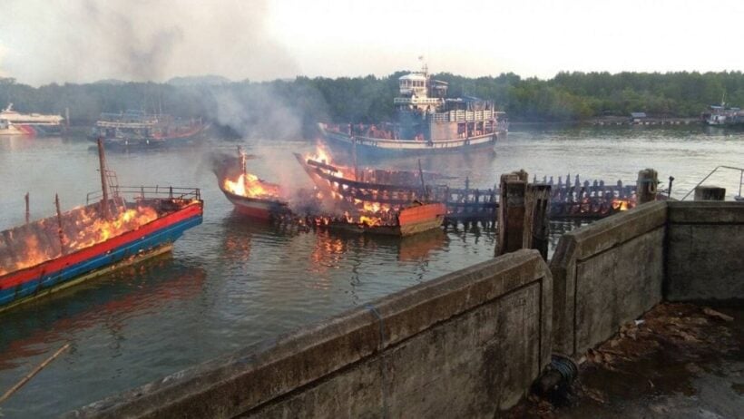 Eight fishing tour boats destroyed at southern pier | News by Thaiger