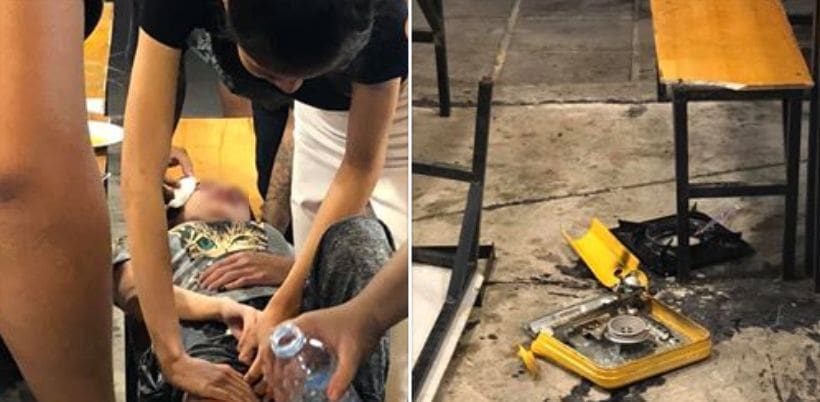 ตู้ม! เตือนภัย แก๊สกระป๋องหมูกระทะระเบิด ทำลูกค้าสาวบาดเจ็บ | The Thaiger
