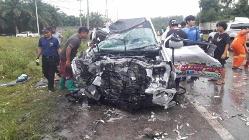 Three injured in fresh seafood pickup accident in Krabi