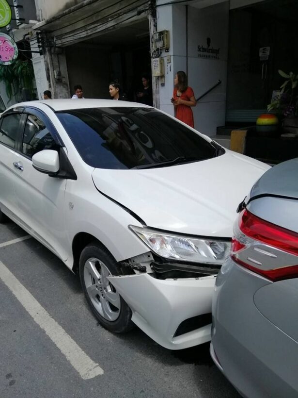 Six vehicles damaged, one person injured, as truck swipes parked cars in Phuket | News by Thaiger