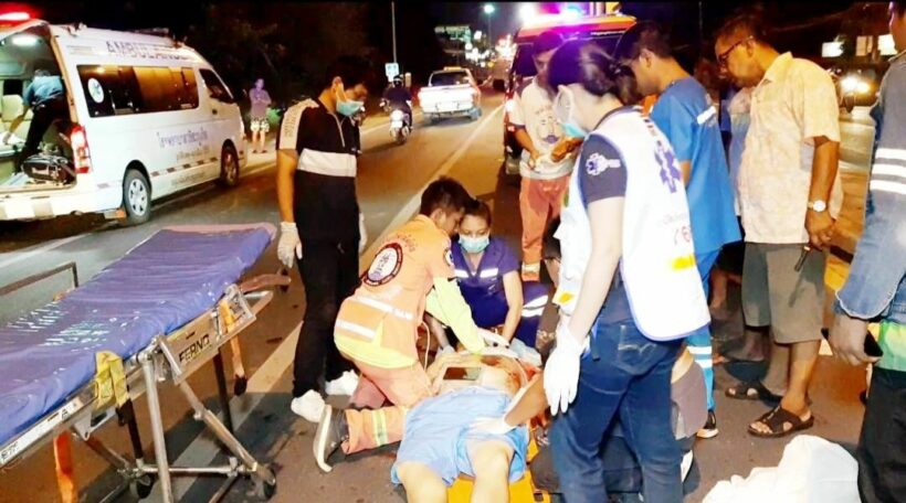 Two Chinese motorcyclists injured after they collided with power pole in Rawai