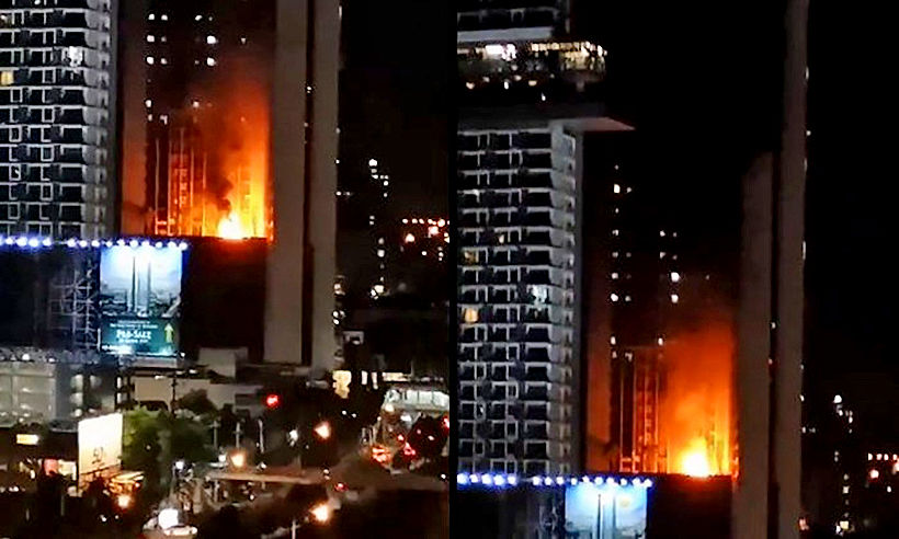 Fire in 40 story unfinished Sathorn condo – VIDEO