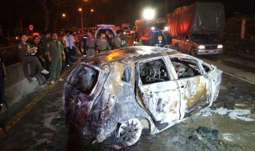 Three die after car bursts into flames in Bangkok | Thaiger