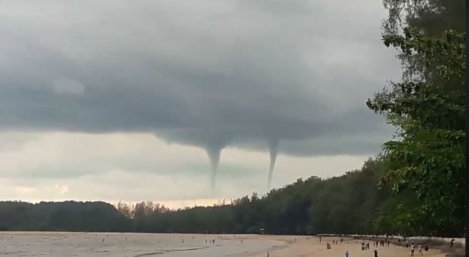 Two waterspouts spotted at Krabi Beach, Thailand – VIDEO