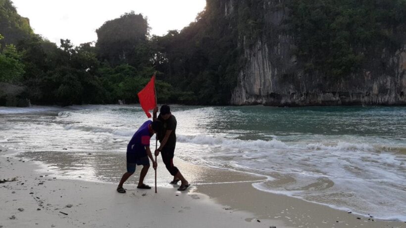 Red swimming flags out at Koh Hong in Krabi