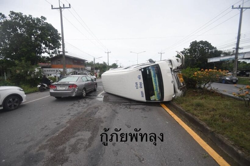 17 survive as minivan flips over in Phattalung, southern Thailand