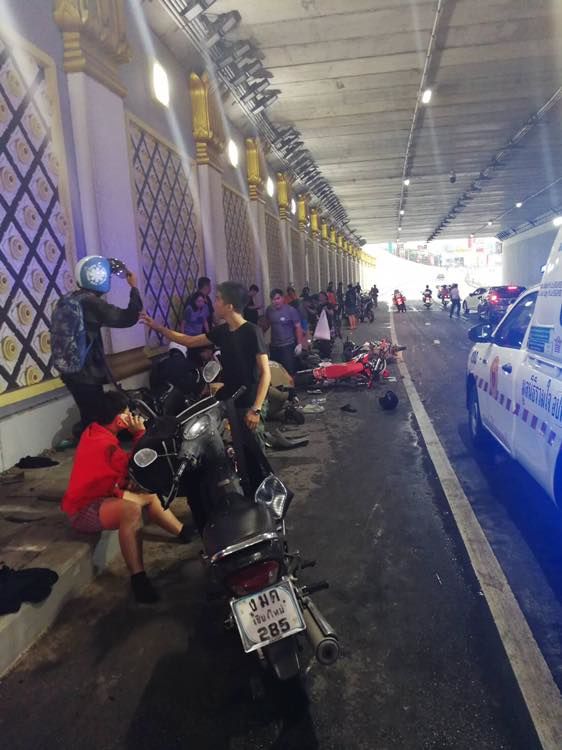 Motorbike riders injured in Chiang Mai underpass - VIDEO | News by Thaiger