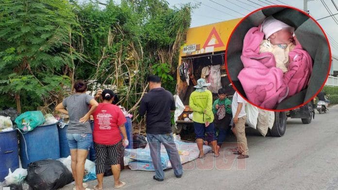 แม่ใจร้าย หิ้วลูกแรกเกิดทิ้งกองขยะ อ้างเลี้ยงไม่ไหว มีลูกเยอะแล้ว | The Thaiger