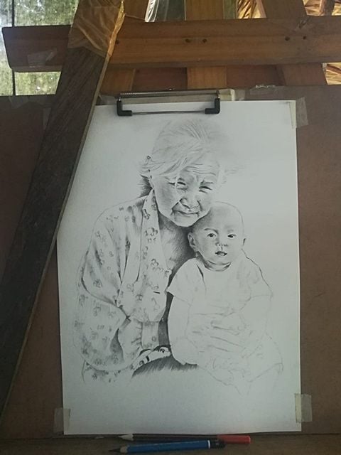 Great! Portrait artist Draw a beautiful picture, almost paralyzed. But do not give up the fate of Thaiger news