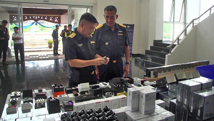 Electronic cigarettes valued at 11.25 million baht seized in Mukdahan province