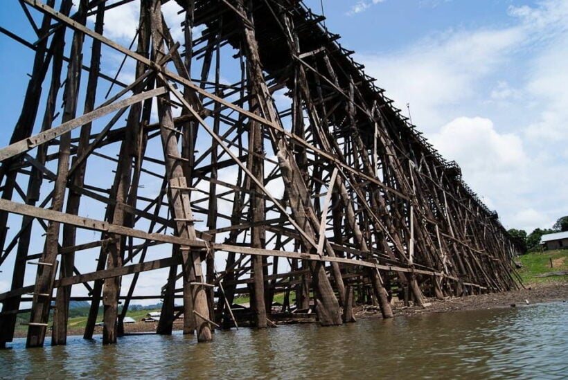 Thailand’s longest wooden bridge under threat of collapse after rains soak west