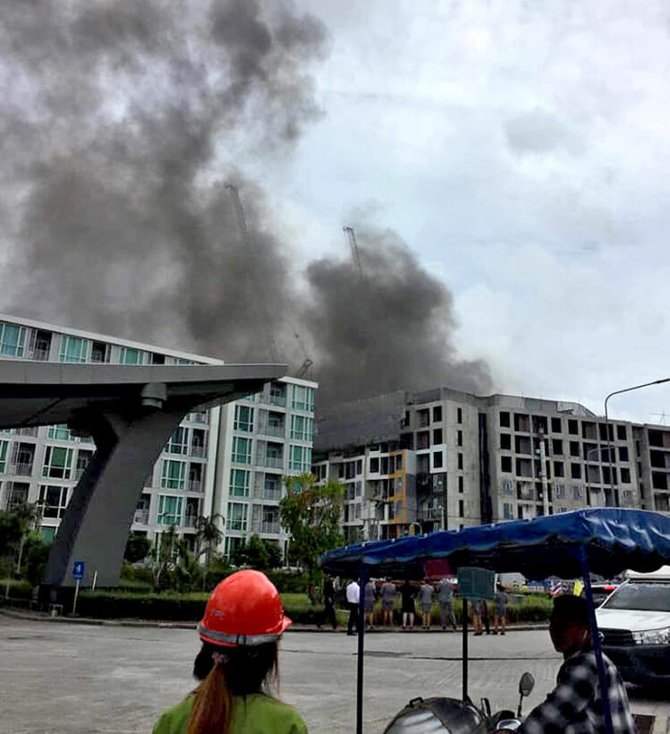 Mystery fire at construction site of The Base Central Condo in Phuket