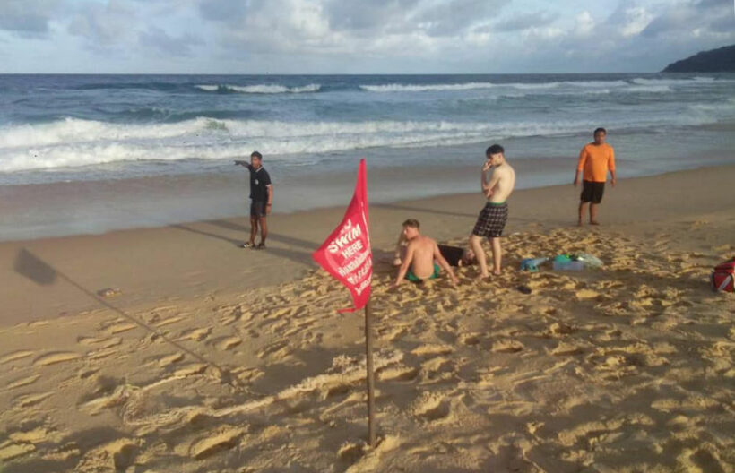 Drunken tourist rescued at Karon Beach after swimming in red flag area