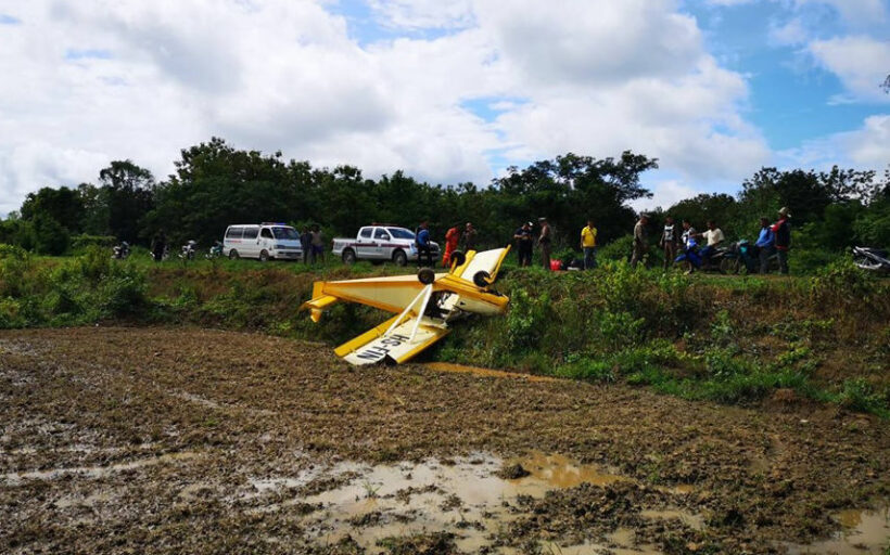 Light plane crash lands in Sukhothai