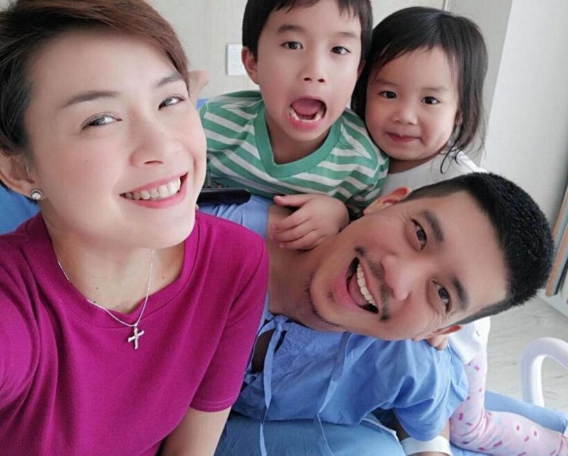 นิหน่า สุฐิตา และลูกๆ ให้กำลังใจสามีแบงค์ หลังพบก้อนเนื้อไม่ดีที่ตับ | The Thaiger