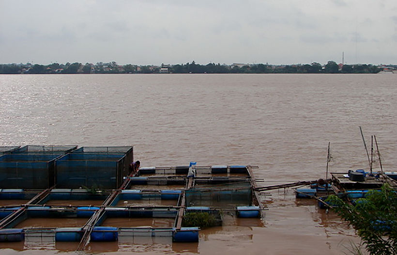 Farmlands flooded in Mukdahan from mountain run-off