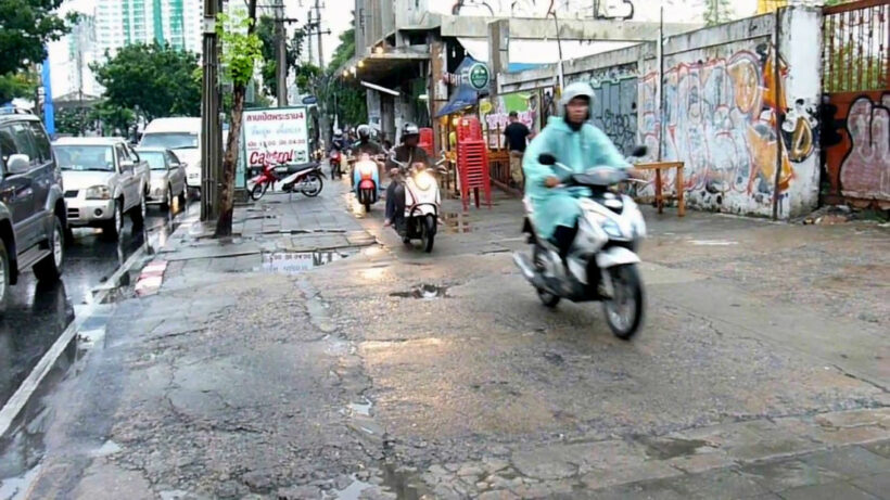 Motorbike riders on Bangkok sidewalk told where to go