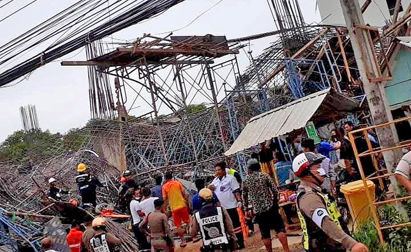 Three storey construction site collapses in Rawai, Phuket – 8 injured, 2 missing