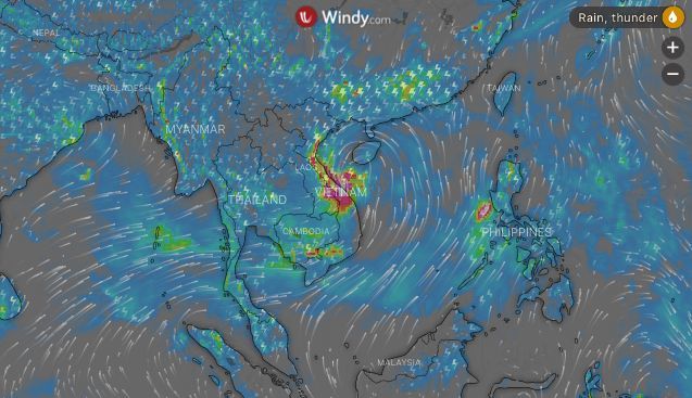 Podul plods towards Vietnam’s coast and will bring rain to northern Thailand over weekend