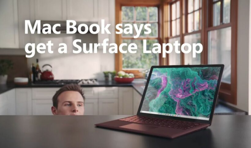 Microsoft หัวใส ปล่อยโฆษณา Surface Laptop 2 มีตัวละครชื่อ Mac Book | The Thaiger