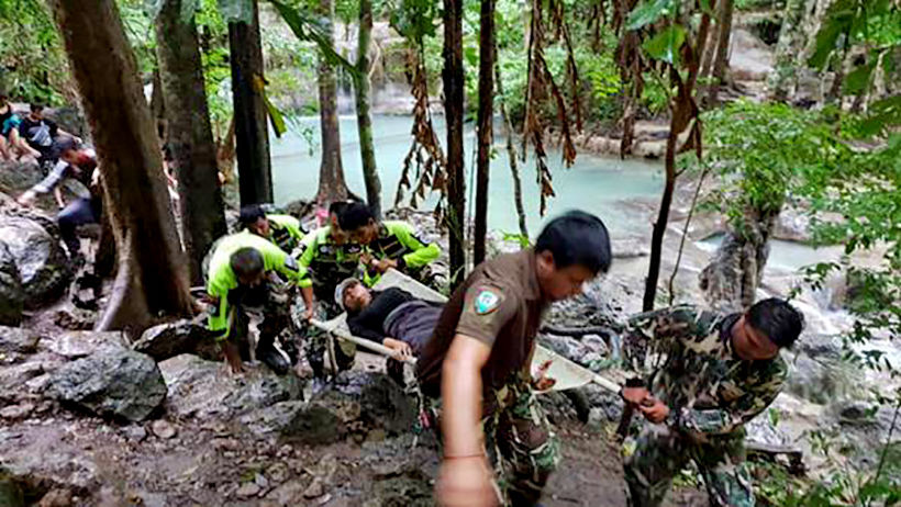 Parts of Erawan Waterfall closed as tourists injured