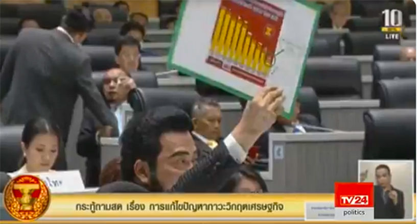 ศรัณย์วุฒิ อัดกลางสภา ส่งออกติดลบ นี่หรือเศรษฐกิจดี | The Thaiger