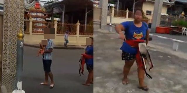 ปะทะคารมเดือด แม่อุ้มลูกน้อยทิ้งวัดวิวาทชาวบ้านที่มาขวาง | The Thaiger