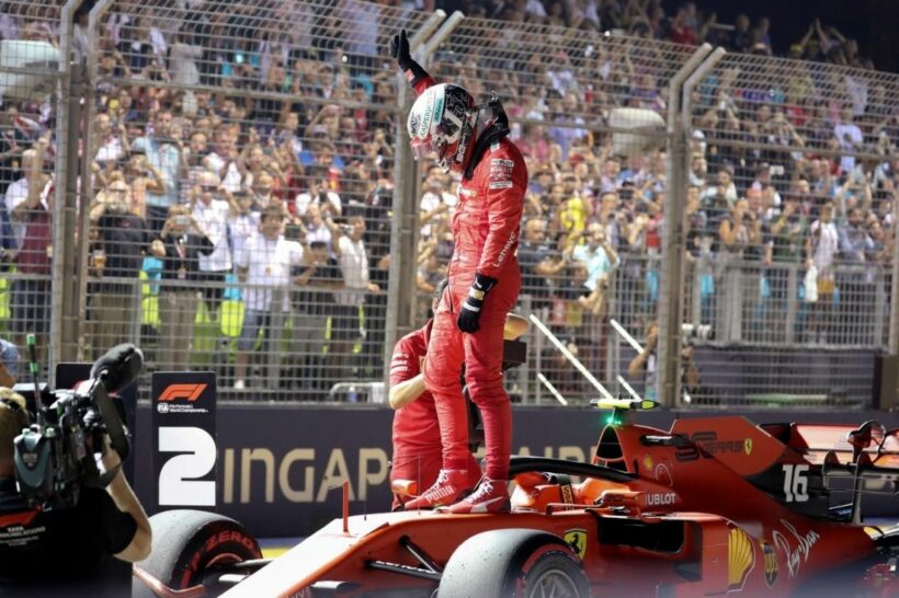 Leclerc takes Singapore GP pole, Hamilton shares front row