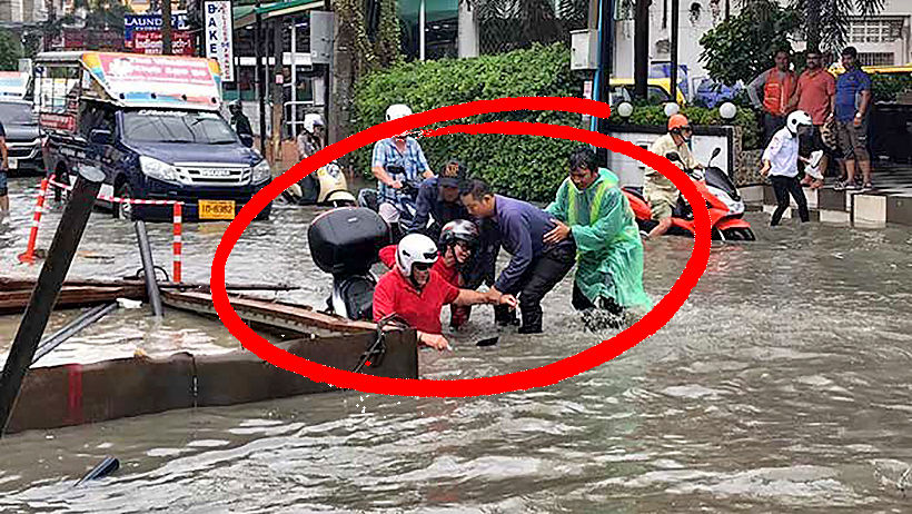 Pattaya down the drain – big rains hit the city